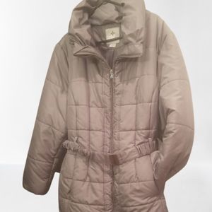 Puffer coat gray stretchable belt 2X Retro